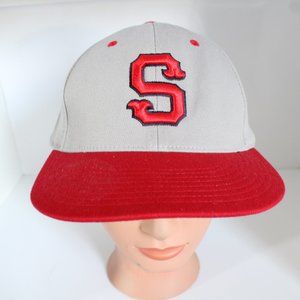 Richardson Pulse Flexfit Men's Gray/Red Embroidered S Baseball Hat ~L/XL~
